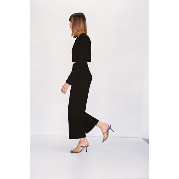 Zara Two-Tone Yellow and Purple Heels - Picture 3 of 14